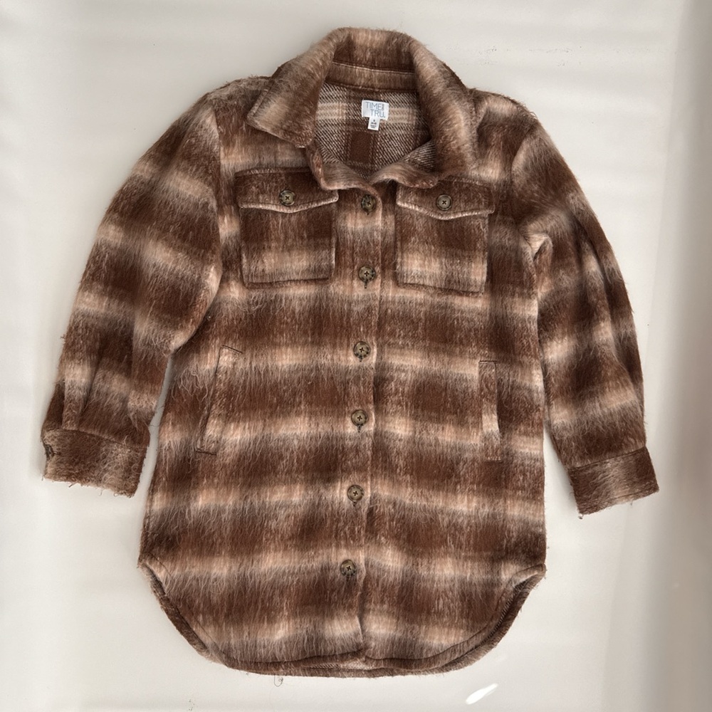 Time and Tru Brown Plaid Jacket
